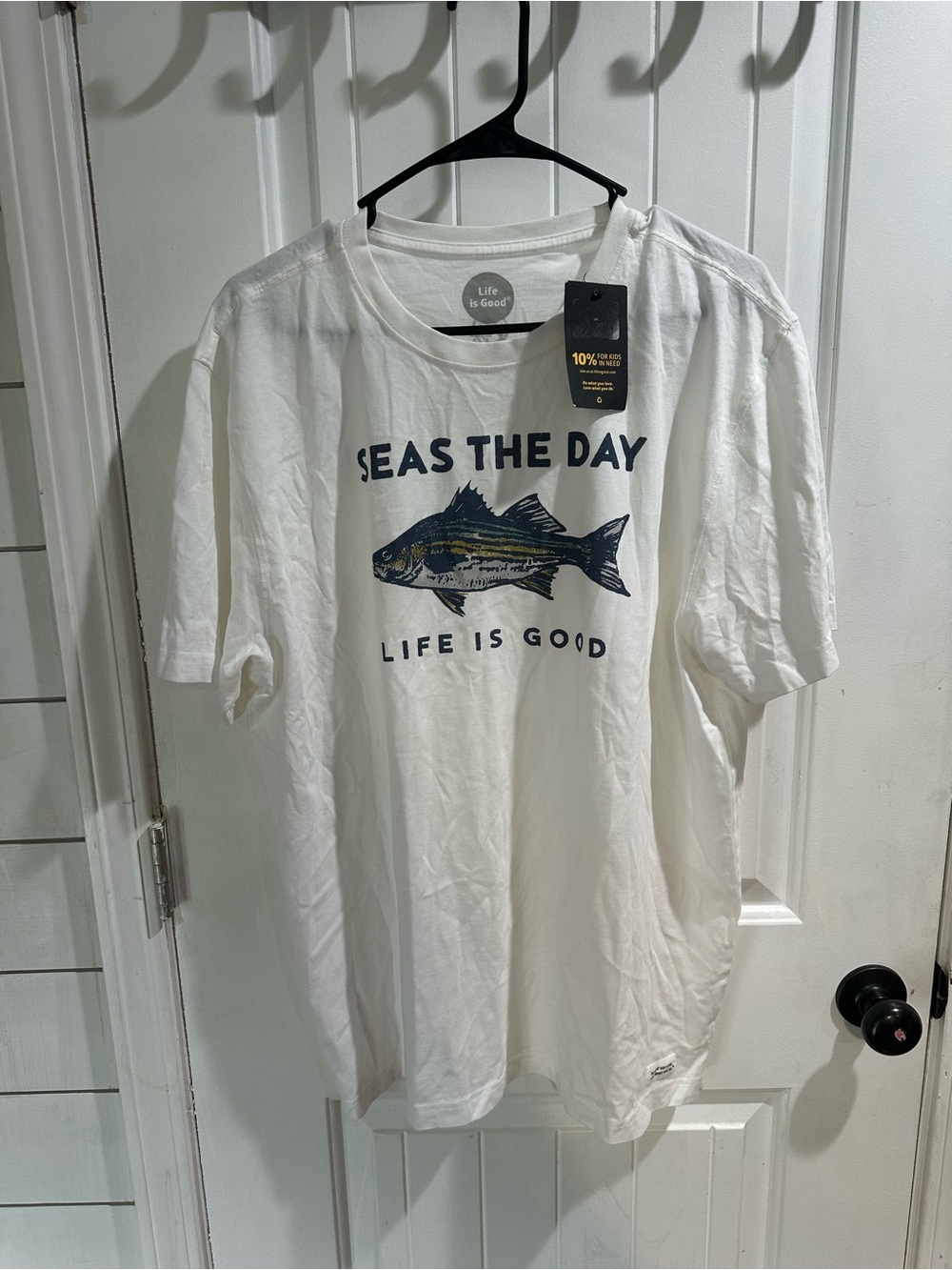 Life Is Good White Tee “seas the day”